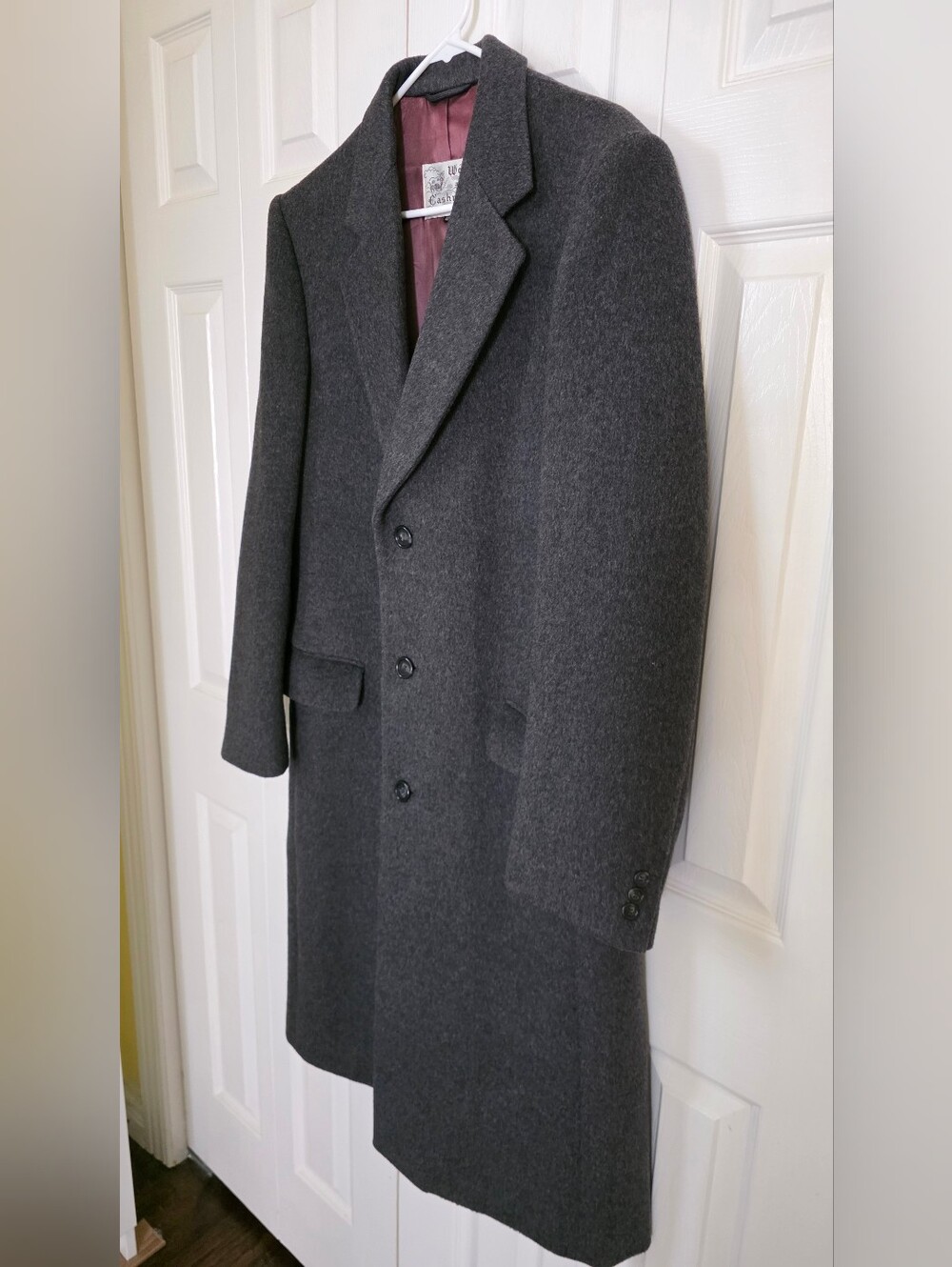 Men's Charcoal Wool Pea Coat - Unbranded - Picture 3 of 10